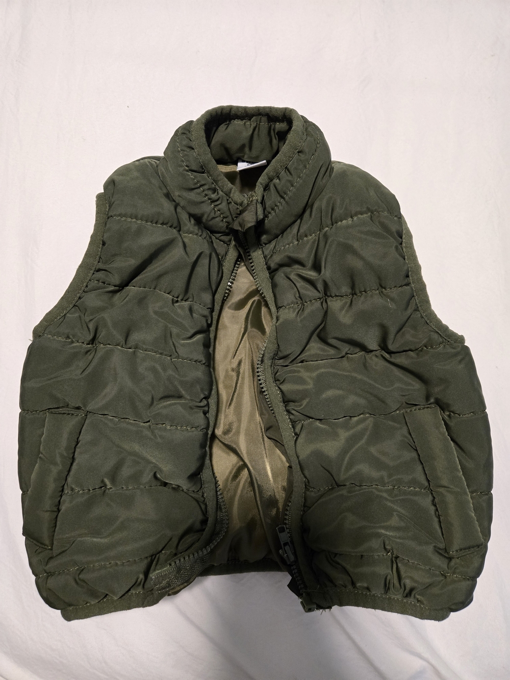 SHEIN Olive Baby Quilted Puffer Vest